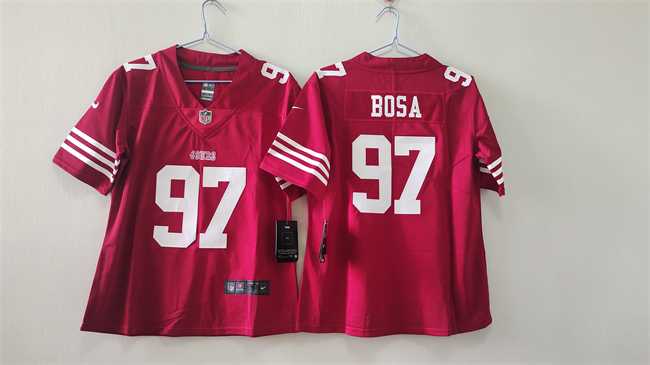 Women%27s San Francisco 49ers #97 Nick Bosa Red Vapor Stitched Jersey